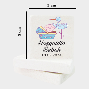 BabyShower - Bebek Mevlüdü Doğal Taş Magnet b08