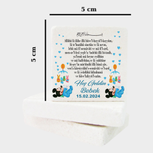 BabyShower - Bebek Mevlüdü Doğal Taş Magnet b09