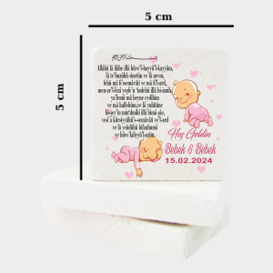 BabyShower - Bebek Mevlüdü Doğal Taş Magnet b014
