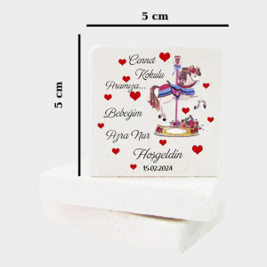 BabyShower - Bebek Mevlüdü Doğal Taş Magnet b015