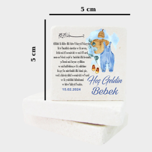 BabyShower - Bebek Mevlüdü Doğal Taş Magnet b03