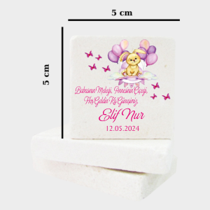 BabyShower - Bebek Mevlüdü Doğal Taş Magnet b04
