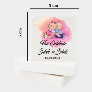 BabyShower - Bebek Mevlüdü Doğal Taş Magnet b05