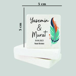 Düğün Nişan Kına Doğal Taş Magnet 061