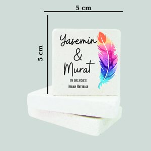 Düğün Nişan Kına Doğal Taş Magnet 062