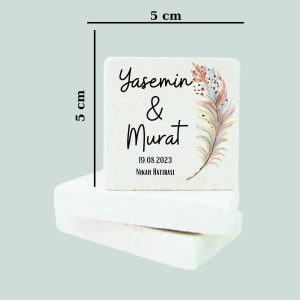 Düğün Nişan Kına Doğal Taş Magnet 064