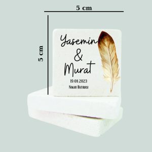 Düğün Nişan Kına Doğal Taş Magnet 070