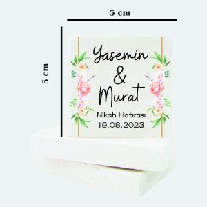 Düğün Nişan Kına Doğal Taş Magnet 074