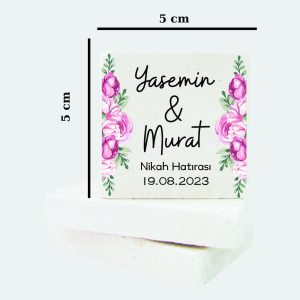 Düğün Nişan Kına Doğal Taş Magnet 075