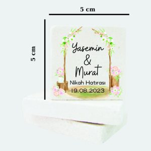 Düğün Nişan Kına Doğal Taş Magnet 085