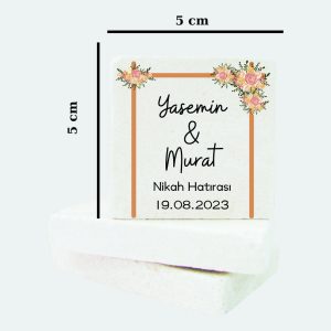 Düğün Nişan Kına Doğal Taş Magnet 088