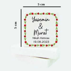 Düğün Nişan Kına Doğal Taş Magnet 091