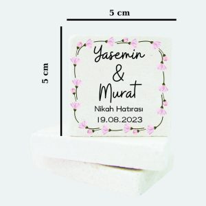 Düğün Nişan Kına Doğal Taş Magnet 092