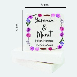 Düğün Nişan Kına Doğal Taş Magnet 095