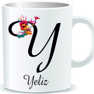 Kişiye Özel Baskılı Harfli Kupa Bardak Y