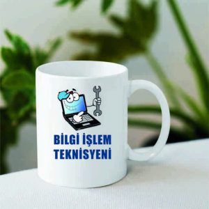 Mesleklere Özel İsimli Kupa Bardak Bilgi İşlem Teknisyeni