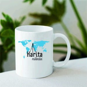 Mesleklere Özel İsimli Kupa Bardak Harita Mühendisi 1
