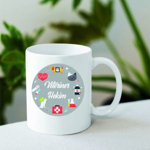 Mesleklere Özel İsimli Kupa Bardak Veteriner Hekim