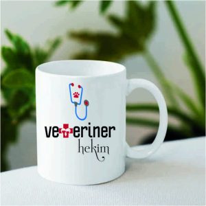 Mesleklere Özel İsimli Kupa Bardak Veteriner