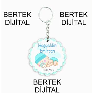 MDF Ahşap Anahtarlık Bebek a02
