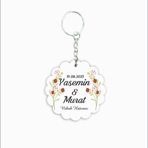 Nikah Hatırası MDF Ahşap Anahtarlık  a020
