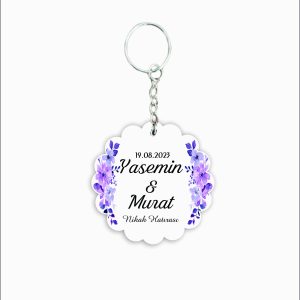 Nikah Hatırası MDF Ahşap Anahtarlık  a021