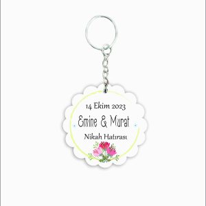 Nikah Hatırası MDF Ahşap Anahtarlık  a069