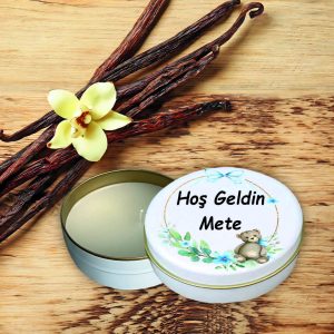 Metal Kutuda Mum Baskılı Hoş Geldin Bebek 01