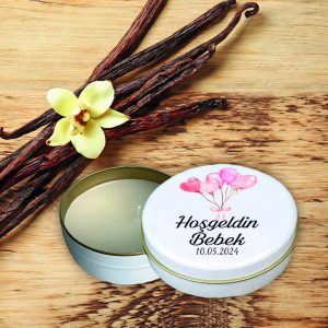 Metal Kutuda Mum Baskılı Hoş Geldin Bebek 04