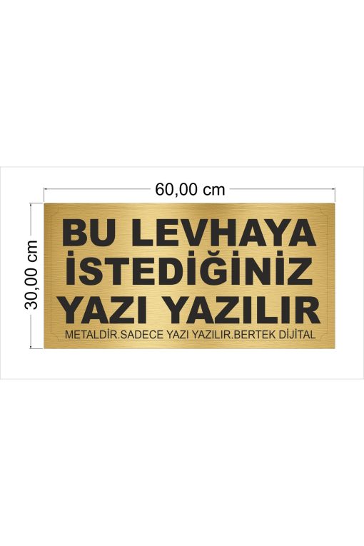 Metal Alüminyum Apartman Tabelası Gold 30 x 60