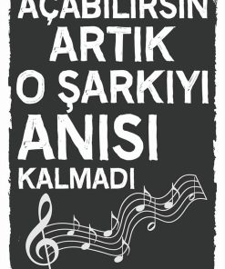 Açabilirsin Artık O Şarkıyı Anısı Kalmadı Yazılı Ahşap Retro