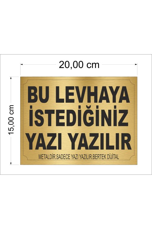 Modern Gold Apartman İsimliği Metal Tabela 20x15 cm