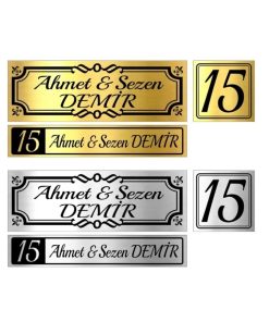 3'lü Set Kapı Isimliği, Kapı Numarası, Posta Kutusu İsimliği