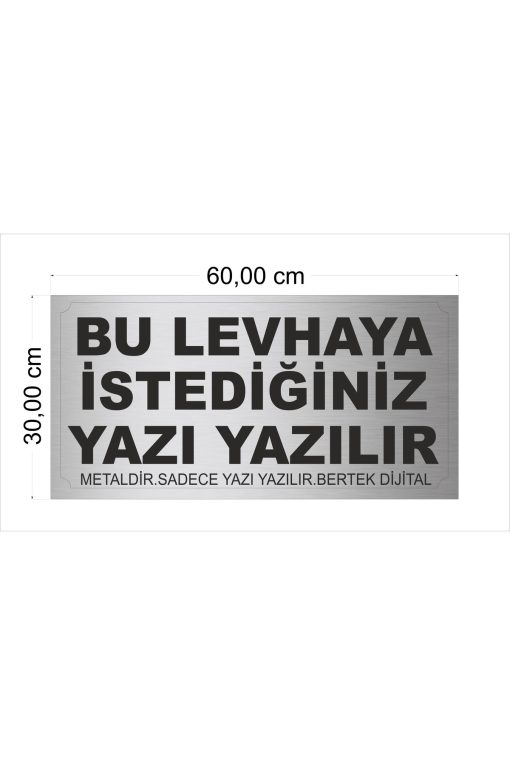 Metal Alüminyum Apartman Tabelası Gümüş 30 x 60