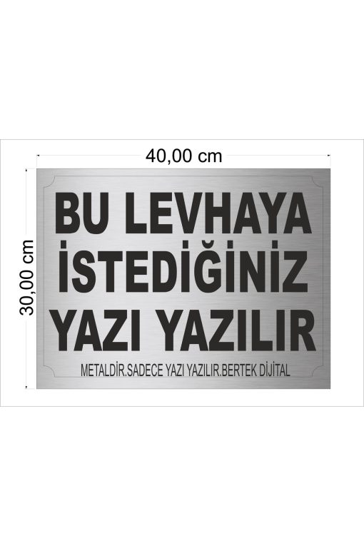 Metal Alüminyum Apartman Tabelası Gümüş 30 x 40