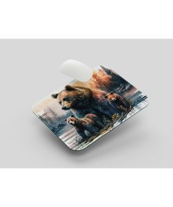 3D Ayı Ailesi Mouse Pad, Diktörgen Mousepad, Mause Pad Ofis Mausepad