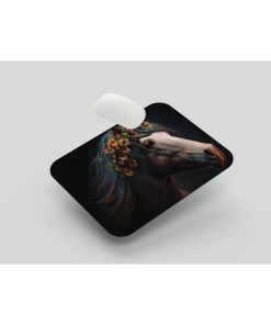 3D Çiçekli At Mouse Pad, Diktörgen Mousepad, Mause Pad Ofis Mausepad