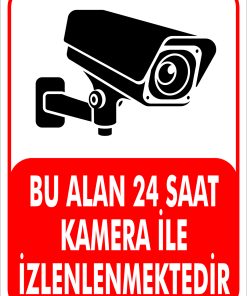 Bu Alan 7-24 Kamera Ile Izlenmektedir Levhası / Laminasyon Pvc 20x30cm