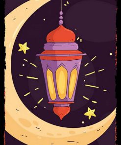 Bertek Dijital Retro Ay Ve Kandil Tablo