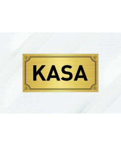 KASA YAZILI 10CM X 20 CM GOLD METAL LEVHA