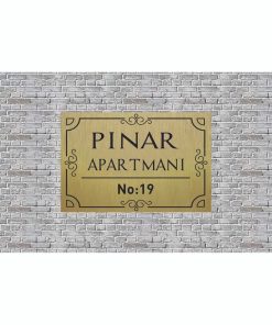 GOLD APARTMAN İSİMLİĞİ APARMAN TABELASI METAL ALİMİNYUM