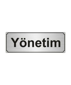 Yönetim Yönlendirme Levhası 10x20 cm Gümüş Renk Metal