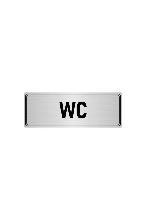 Metal Yönlendirme Levhası, Departman Kapı Isimliği Wc 7x20 Cm Gümüş Renk