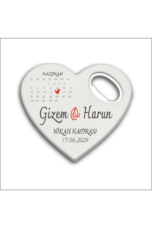 Bertek Dijital 10 Adet Düğün Nişan Nikah Kalp Magnet Açacak 020-10
