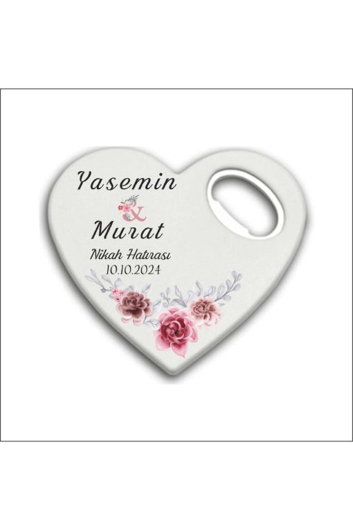 Bertek Dijital 10 Adet Düğün Nişan Nikah Kalp Magnet Açacak 011-10