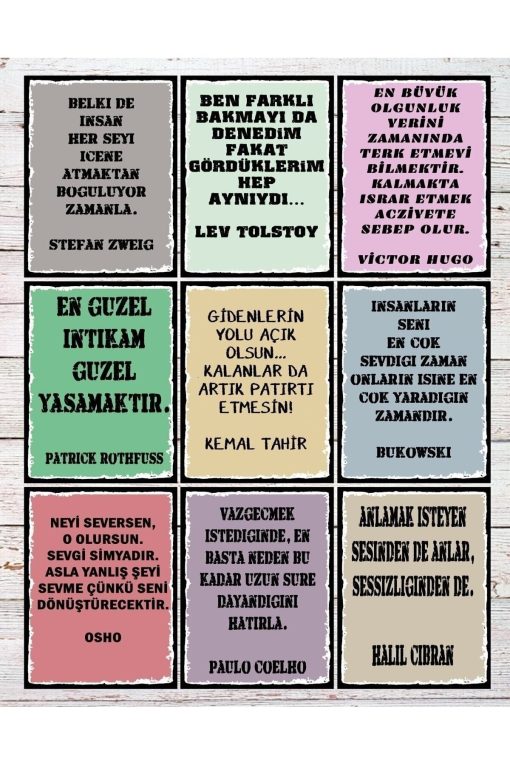 9 Parça Karışık Yazılı Set - Hbb Özel Seri