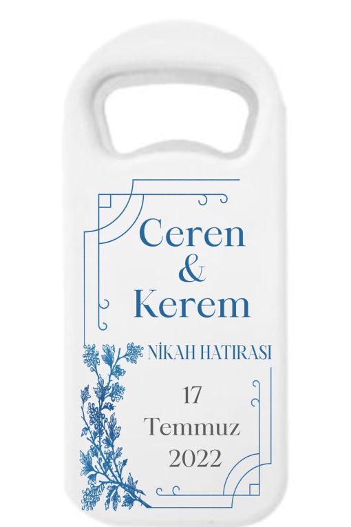 10 Adet Düğün Nişan Söz Nikah Mevlüd Hediyesi - Hediyelik Magnet Açacak - Mavi