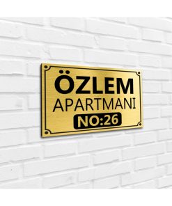 Apartman-site Kapı Isimliği Kapı Tabelası Gold 20x29 Cm