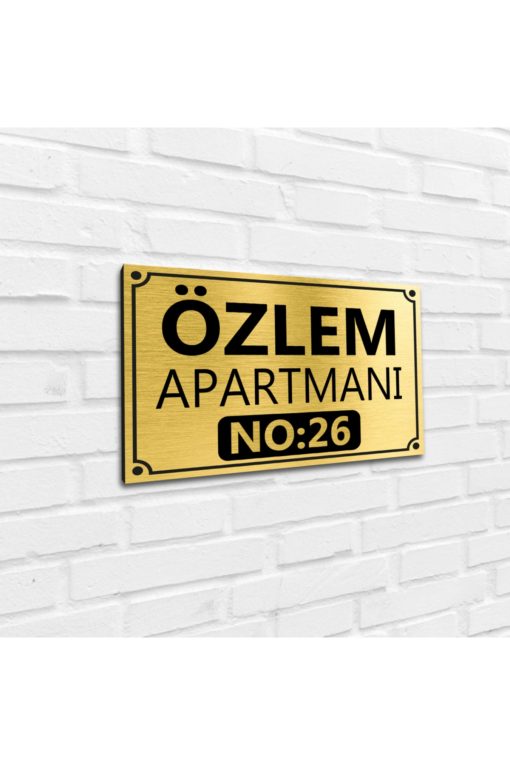 Gold Metal Alüminyum Apartman İsimliği 20x30 cm