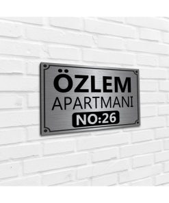 Apartman-site Kapı Isimliği Kapı Tabelası Gümüş 20x29 Cm